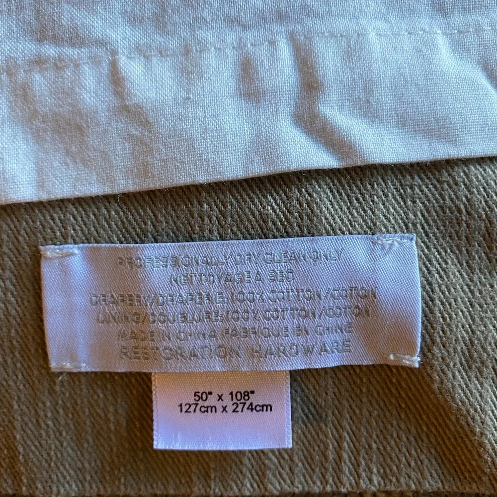 Restoration Hardware twill curtains 50x108